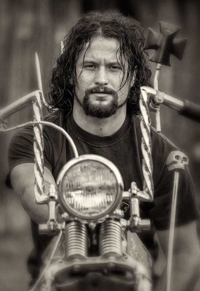 biker portrait_bw